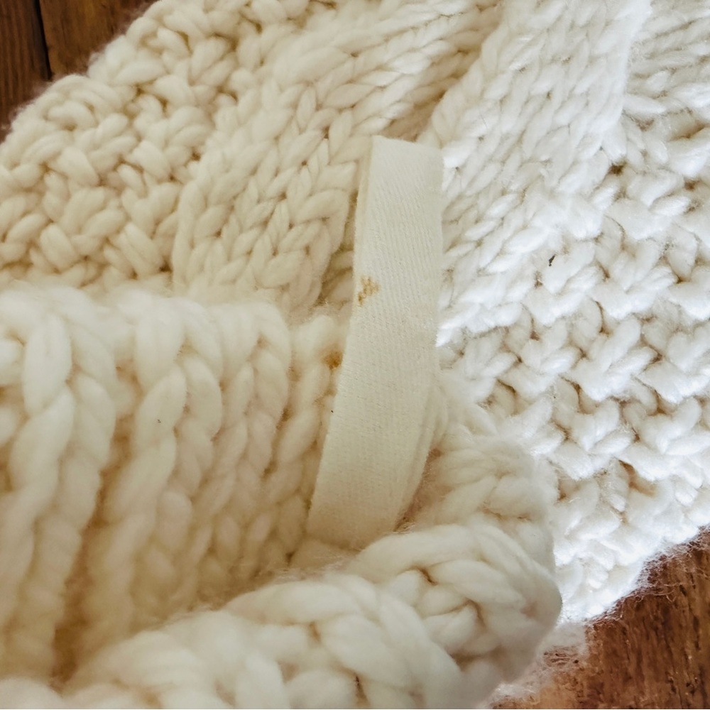 Pottery Barn Cream Chunky Knit Thick Stocking - Picture 5 of 6